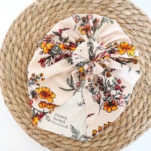 Vintage warm floral baby turban